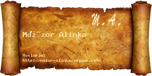 Mázor Alinka névjegykártya