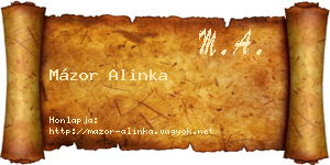 Mázor Alinka névjegykártya