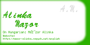 alinka mazor business card